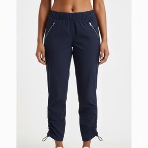 Athleta Navy Track Pants with Zippered Pockets